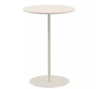 MARIYCH Mesa de Bar Moderna para Exteriores, Redonda, para Pub, cóctel, bistró, Alta, con Base de Metal, Mesa de Bar Circular Alta para Cocina, Comedor, Altura Beige (70 x 70 x 104 cm)