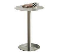 MARIYCH Mesa de Bar Redonda Alta y pequeña de Acero Inoxidable para Bar, bistró, Comedor, cafetería, Exterior, Patio, Mesa Auxiliar (60 x 60 x 105 cm)