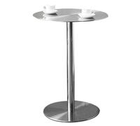 MARIYCH Mesa de Bar Redonda de Acero Inoxidable, Alta, para cócteles, bistró, pequeña, Alta, para Pub, Comedor, Patio Exterior (60 x 60 x 105 cm)