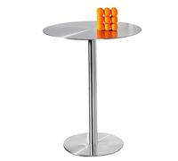 MARIYCH Mesa de Comedor para Exterior, Redonda, de Acero Inoxidable, Alta, para Bar, bistró, Pub, Patio, jardín, Mesa de cóctel Alta con Base Estable (50 x 50 x 105 cm)