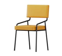MARIYCH Silla de Comedor de Cuero PU, Silla de Cocina, sillas tapizadas Modernas con Patas de Metal Negro, Silla Lateral para Sala de Estar