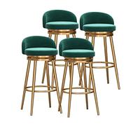 MARIYCH Sillas de Bar de Altura de mostrador, taburetes de Terciopelo, sillas de Comedor Modernas tapizadas con Patas de Metal para Cocina, Comedor, Restaurante, Juego de 4, Gris