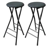 MARIYCH Taburete Plegable Acolchado sin Respaldo, Taburete Alto Plegable de 28/32 Pulgadas para Cocina o Sala de Juegos, Apto para Interiores y Exteriores, para Adultos, soporta hasta 150 kg.