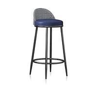MARIYCH Taburetes de Bar Altos de Piel sintética con Respaldo para Cocina, Pub, cafetería, 65 cm, Color Azul