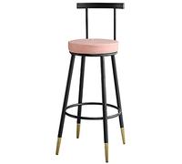 MARIYCH Taburetes de Bar Altos de Piel sintética para Cocina, con Patas de Metal Negro para Isla, Comedor y hogar, Color Rosa, 85 cm