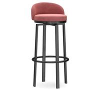 MARIYCH Taburetes de Bar Altos de Terciopelo con Respaldo para Cocina, sillas de Bar giratorias con Patas de Metal, Taburete Moderno tapizado, Rosa, 1 Unidad, 25.6 Pulgadas