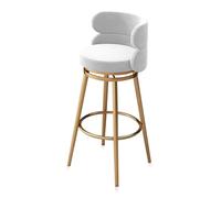 MARIYCH Taburetes de Bar de Altura de mostrador, Juego de 1 taburetes de Bar de Cocina, sillas de Bar giratorias Modernas con Respaldo cómodo para Barra de mostrador de Isla de Cocina, Blanco, 75 cm