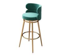 MARIYCH Taburetes de Bar de Altura de mostrador, Juego de 1 taburetes de Bar de Cocina, sillas de Bar giratorias Modernas con Respaldo cómodo para Barra de mostrador de Isla de Cocina, Verde, 75 cm