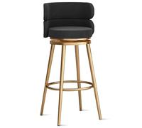 MARIYCH Taburetes de Bar giratorios de 360°, Juego de 1/2/3/4 sillas de Bar, Silla de Isla de Cocina de Terciopelo con Respaldo y reposapiés de Metal, sillas de Comedor Modernas sin Brazos, Patas de