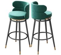 MARIYCH Taburetes de Bar giratorios de Altura de mostrador con Respaldo, 2 Piezas, sillas de Bar con Base de Metal, sillas tapizadas Modernas, taburetes de Isla de Cocina para el hogar, Bar, Comedor
