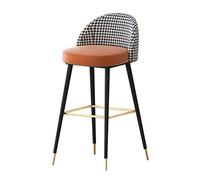 MARIYCH Taburetes de Bar Modernos, Silla Alta para Isla de Cocina, taburetes de Bar con Respaldo, tapizados en Terciopelo Industrial con Patas de Metal Negro para café, Sala de Estar, 75 cm, 1PSC na