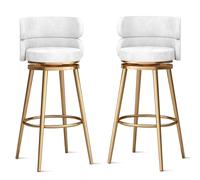 MARIYCH Taburetes de Bar para Isla de Cocina, Juego de taburetes Altos giratorios de 1/2/3/4, sillas de Bar Modernas de Altura de mostrador con Soporte de 300 Libras, taburetes de Isla tapizados, bl