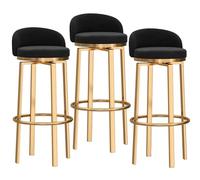 MARIYCH Taburetes de Bar, sillas de Cocina, taburetes Altos con reposapiés, sillas de Desayuno, Estructura de Acero Resistente, para Comedor, Cocina, Fiesta, 3 Piezas, Negro, 29.5 Pulgadas
