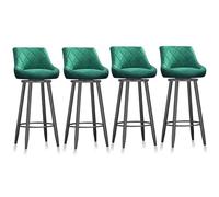 MARIYCH Taburetes giratorios con Respaldo y Estructura de Metal Negro, Juego de 4 taburetes de Bar de Altura de mostrador, Taburete Alto tapizado para Isla de Cocina, Comedor, Pub, Bar en casa, Verd