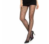 Marjoramy 2 Medias Mujer Verano, Medias Finas con Lunares y Estampado de Corazón, Medias de Rejilla Ligeras Transpirables, Medias Negras Anti-roturas Resistentes para Diario y Fiestas