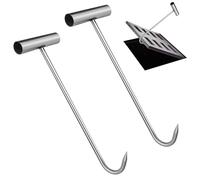 Marjoramy 2 Piezas Gancho de Tapa de Alcantarilla de Acero Inoxidable, 30cm Ganchos de Elevación de Alcantarilla, Tapa de Alcantarilla Gancho T Herramienta de Alcantarilla, Gancho para Tapa de Canal