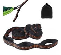 Marjoramy Hamaca de Fijación, 2 M X 2,5 Cm Cuerda para Hamaca de Suspensión con 2 Mosquetones de Alta Resistencia, Negro