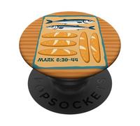 Mark 6, Fish & Loaves Sermon on The Mount Youth Faith Design PopSockets PopGrip Adhesivo