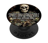 Mark 8:36 What Shall if Profit - Eternity Verse Warning PopSockets PopGrip Adhesivo