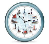 Mark Feldstein & Associates Lighthouse Collection - Reloj de Pared con Sonidos náuticos marítimos y oceánicos, 13 Pulgadas, Azul, 12 Sonidos en la Hora