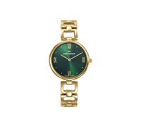 Mark Maddox MM1033-63 - Reloj Mujer Analógico Dos Agujas 32mm, Acero IP Dorado, Esfera Verde con Números Romanos, Cierre de Joyería, WR