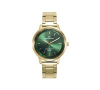 Mark Maddox Reloj para Mujer con Pulsera de Acero Dorada y Esfera de Color Verde MM1019-67