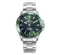 Mark Maddox HM1026-67 - Reloj Hombre Analógico Tres Agujas 43mm, Caja de Acero IP Rosa, Esfera Verde, Brazalete de Acero, WR 100m