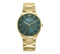 Mark Maddox HM1028-67 - Reloj Hombre Analógico Tres Agujas 40mm, Acero IP Dorado, Esfera Verde, Brazalete Metálico, WR 50m