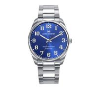 Mark Maddox HM1029-35 - Reloj Hombre Analógico Tres Agujas 41mm, Caja y Brazalete de Acero, Esfera Azul con Números Árabes, WR 50m
