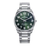 Mark Maddox HM1029-65 - Reloj Hombre Analógico Tres Agujas 41mm, Caja y Brazalete de Acero, Esfera Verde con Números Árabes, WR 50m
