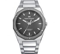 Mark Maddox HM1030-17 - Reloj de Hombre Bitono Acero e IP Gris, Esfera Azul, Sumergible 100 m, Cuarzo Analógico 3 Agujas, Caja 42 mm, Cristal Mineral, Cierre con Pulsadores