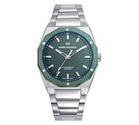Mark Maddox HM1030-67 - Reloj de Hombre Bitono Acero e IP Verde, Esfera Verde, Sumergible 100 m, Cuarzo Analógico 3 Agujas, Caja 42 mm, Cristal Mineral, Cierre con Pulsadores