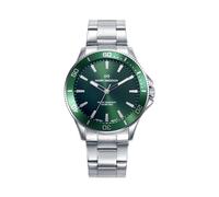 Mark Maddox HM1026-67 - Reloj Hombre Analógico Tres Agujas 43mm, Caja de Acero IP Rosa, Esfera Verde, Brazalete de Acero, WR 100m