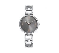 Mark Maddox MM1033-13 - Reloj Mujer Analógico Dos Agujas 32mm, Caja y Brazalete de Acero, Esfera Gris con Detalles IP Rosa, Cierre de Joyería, WR