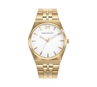 Mark Maddox Reloj Hombre - Colección Marais Ref. HM0152-07, Caja y Brazalete de Acero IP Dorado, Esfera Blanca con Índices Dorados y 3 Agujas - Elegante y Clásico