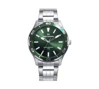 Mark Maddox Reloj Hombre - Colección Mission Ref. HM1016-66, Caja y Brazalete de Acero, Esfera y Bisel Verde - Diseño Moderno y Sofisticado