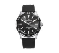Mark Maddox Reloj Hombre HC1009-16 - Caja de Acero con Bisel Negro, Esfera Gris, Correa de Silicona, 44 mm, 10 ATM, Movimiento Cuarzo