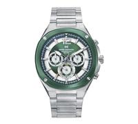 Mark Maddox Reloj Hombre HM1021-65 - Cronógrafo de Acero Inoxidable con Dial Verde y Correa Plateada