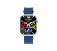 Mark Maddox HS2002-30 - Reloj Smartwatch Unisex Smartnow, Caja de Metal Plateado, Correa de Silicona Azul, Pantalla Táctil