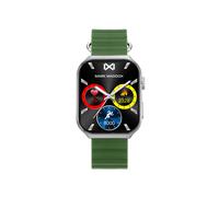 Mark Maddox HS2002-60 - Reloj Smartwatch Unisex Smartnow, Caja de Metal Plateado, Correa de Silicona Verde, Pantalla Táctil