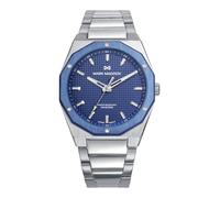 Mark Maddox Reloj Mission HM1030-37 Hombre – Acero inoxidable plateado, esfera azul, cuarzo 10 ATM