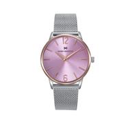 Mark Maddox Reloj mujer MM1030-75 – Acero inox. oro rosa, malla milanesa, esfera rosa