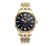 Mark Maddox Reloj para Hombre con Pulsera de Acero Dorado y Esfera de Color Negra HM0148-53
