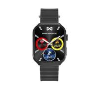 Mark Maddox HS2002-50: Reloj Smartwatch Unisex Smartnow, Caja de Metal Plateado, Correa de Silicona Negra, Pantalla Táctil