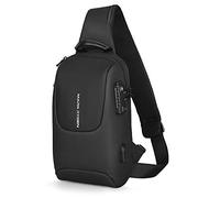 Mark Ryden Bolso Bandolera Antirrobo para Hombre, Bolsos Cruzados con Puerto de Carga USB,Bolso de Pecho Impermeable para Viajes, Trabajo, Escolar, Negocios-negro