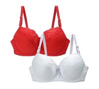 Mark T Shirt - Ropa interior para mujer 34/75 36/80 38/85 40/90 42/95 44/100 BCDE Cup BH Sexy Encaje Sujetador para Mujer Lencería Plus Mujer Cosas, Rosa intenso., 105D