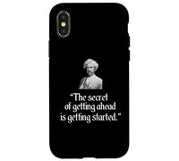 Mark Twain - Camiseta con frase "The Secret of Getting Ahead" Carcasa para iPhone X/XS