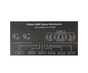 MARKELL AC100V-240V Entrada DMX512 1 una 4 Hub DMX Signal Repeater Splitter 4 XLR-3 Salida Distribuidor Amplificador de Potencia Enchufe de la UE