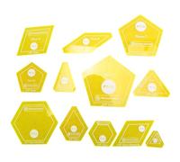 MARKELL Juego de 12 plantillas de papel inglés para coser a mano, herramienta de patchwork con triángulo de diamante