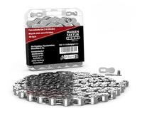MARKEN FAKTUR® Cadena de bicicleta de 116 eslabones - Cadena de bicicleta 7/8/9/10/11 compartimento de acero al carbono resistente - Cadena BMX 1/2 x 3/32 pulgadas - Bicycle Chain (7/8 Velocidades)